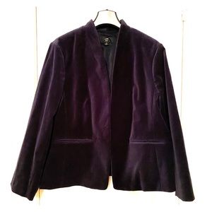 J Crew 365 Navy Blue Velvet Jacket - Size 20